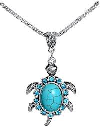 Pendentif Tortue Argenté Turquoise - Élégance et Protection