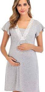 Vêtements de Maternité pour Accouchement et Allaitement - Gris
