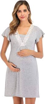 Vêtements de Maternité pour Accouchement et Allaitement - Gris