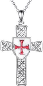 Collier Pendentif Templier en Argent Sterling - Croix Templiere