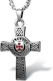 Collier Pendentif Templier en Acier Inoxydable - Élégance et Symbolisme