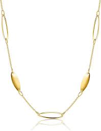 Collier Pendentif Plaques Maillons en Plaqué Or pour Femme