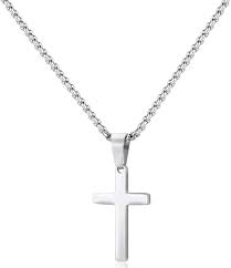 Collier Chaine Pendentif Croix Acier Inoxydable - Élégance et Foi