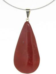 Pendentif Forme Goutte en Jaspe Rouge - Élégance et Protection