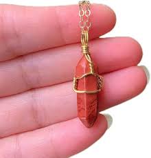 Pendentif Hexagonal en Améthystes et Jaspe Rouge - Élégance Naturelle