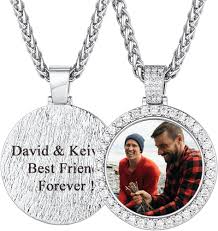 Collier Personnalisé U7 : Pendentif Médaille Unique pour Homme