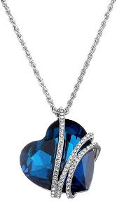Pendentif Coeur Bleu Swarovski Femme - Élégance et Anti-Allergique