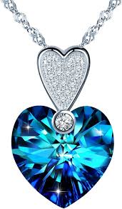 Pendentif Coeur Bleu Swarovski Femme - Élégance et Charme