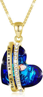 Pendentif Swarovski® Élégant Pochette Brillante - Coeur Bleu pour Femme