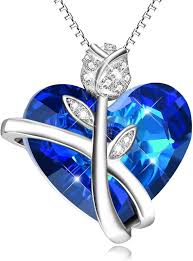 Pendentif Coeur Bleu Swarovski pour Femme - Éclat et Élégance