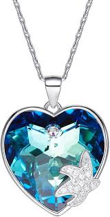 Pendentif Coeur Bleu Swarovski pour Femme - Élégance et Stylé