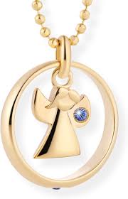 Pendentif Gardien pour Baptême Enfant en Plaque Or