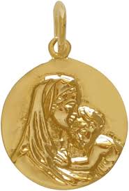 Pendentif Médaille Lenfant en Plaque Or - Élégance et Douceur