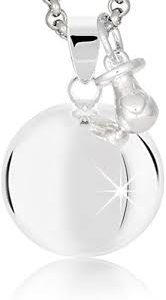 MAMIJUX Grossesse PACIFICATEUR Argente Chaînette - Bola de Grossesse Élégante