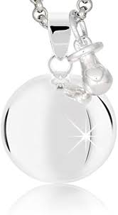 MAMIJUX Grossesse PACIFICATEUR Argente Chaînette - Bola de Grossesse Élégante