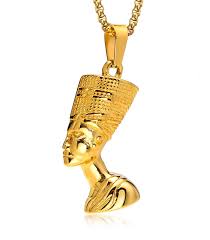 Pendentif YAHOYA Néfertiti en Inoxydable - Élégance Mythologique