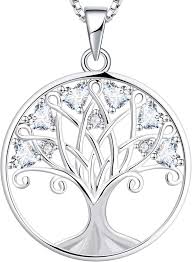 Pendentif Arbre de Vie en Argent Sterling avec Zirconium