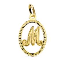 Pendentif Sculpté en Or 18 Carats - Lettre M