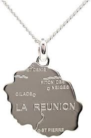 Pendentif Île de la Réunion en Argent Massif - Élégance et Authenticité