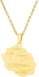 Collier Pendentif Carte Réunion - Un Bijou Unique