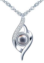 Pendentif Argent Projection d'Anniversaire pour la Saint-Valentin