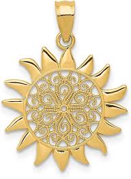 Pendentif Soleil en Filigrane – Élégance et Brillance