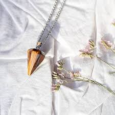 Pendentif Pendule Énergétique en Inoxydable Semi Précieuse