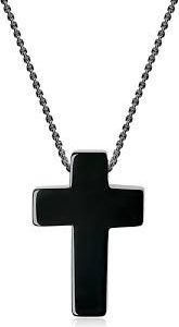 Pendentif Croix en Obsidienne - Élégance et Protection
