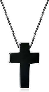 Pendentif Croix en Obsidienne - Élégance et Protection