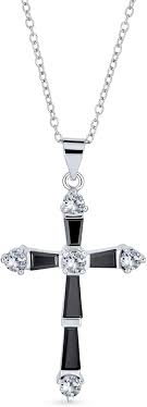 Pendentif Croix Pierre - Naissance d'Octobre en Argent Sterling