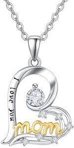 Collier Argent Sterling avec Pendentif "Je t'aime Maman"