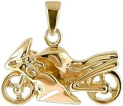 Pendentif Moto Plaqué 18 Carats - Le Bijou Idéal pour les Passionnés de Moto