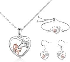 Collier et Pendentif Cheval pour Fille - Ensemble Élégant