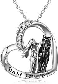 Pendentif Cheval Fille en Argent Sterling - Élégance et Style