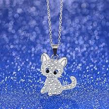 Collier Pendentif Argenté Brillant - Élégance Féline